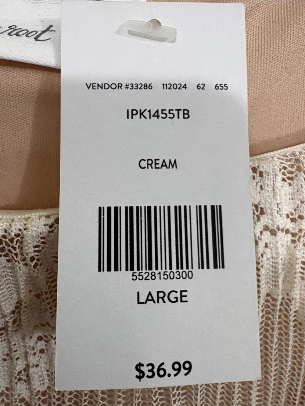 Buckle Women's Cream Lace Square-Neck Bell Sleeve Top - Picture 8 of 8